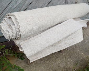 Vintage table runner Hand woven small runner rug Wool table runner or dresser topper Ethnic coffee table runner Primitive rustic decor