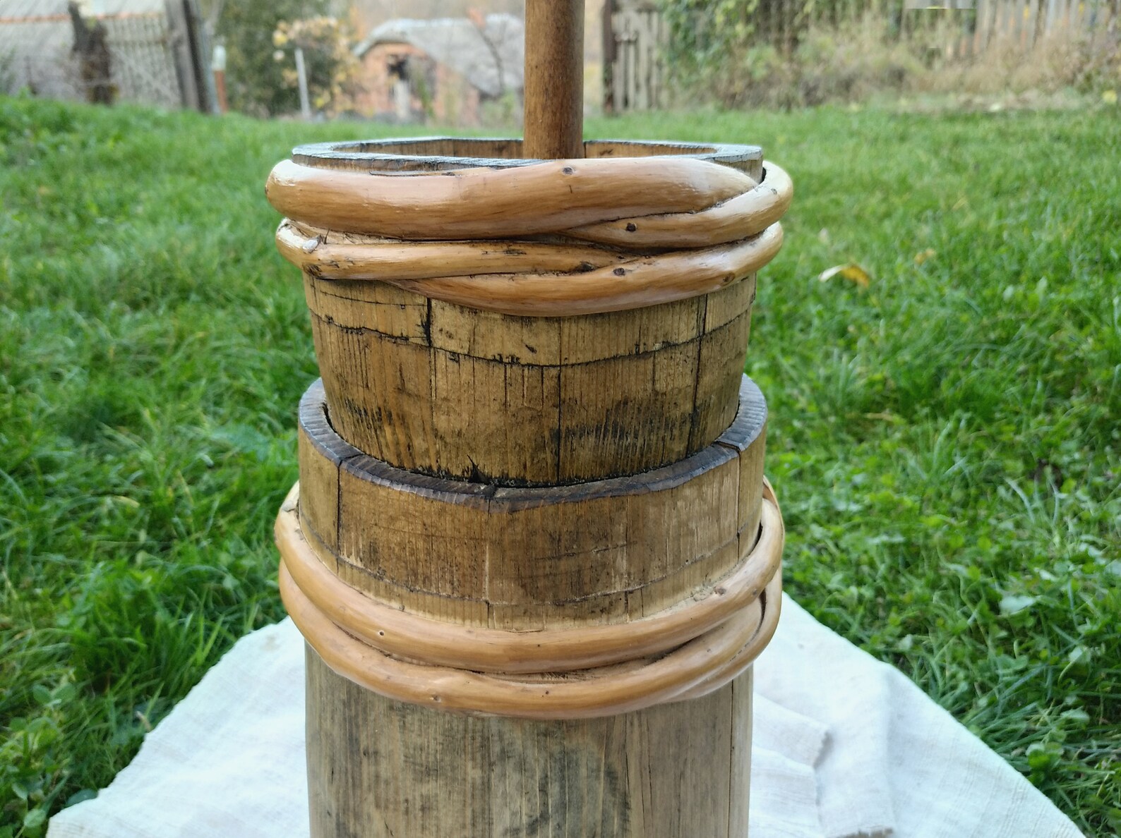 Antique butter churn Large wooden churn Unique country decor Etsy