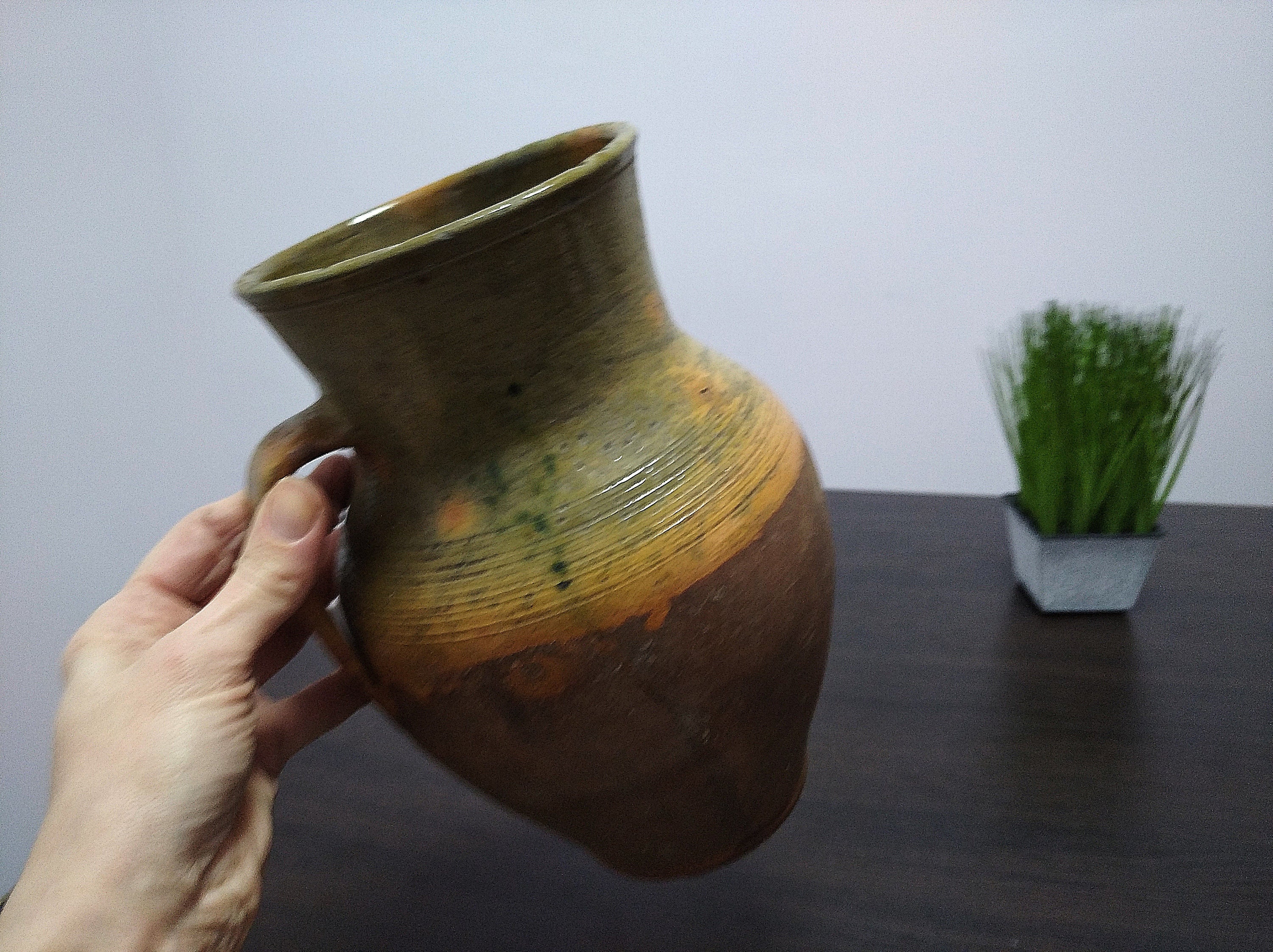 Antique Crock Vase Pottery Anniversary Gifts Primitive Etsy