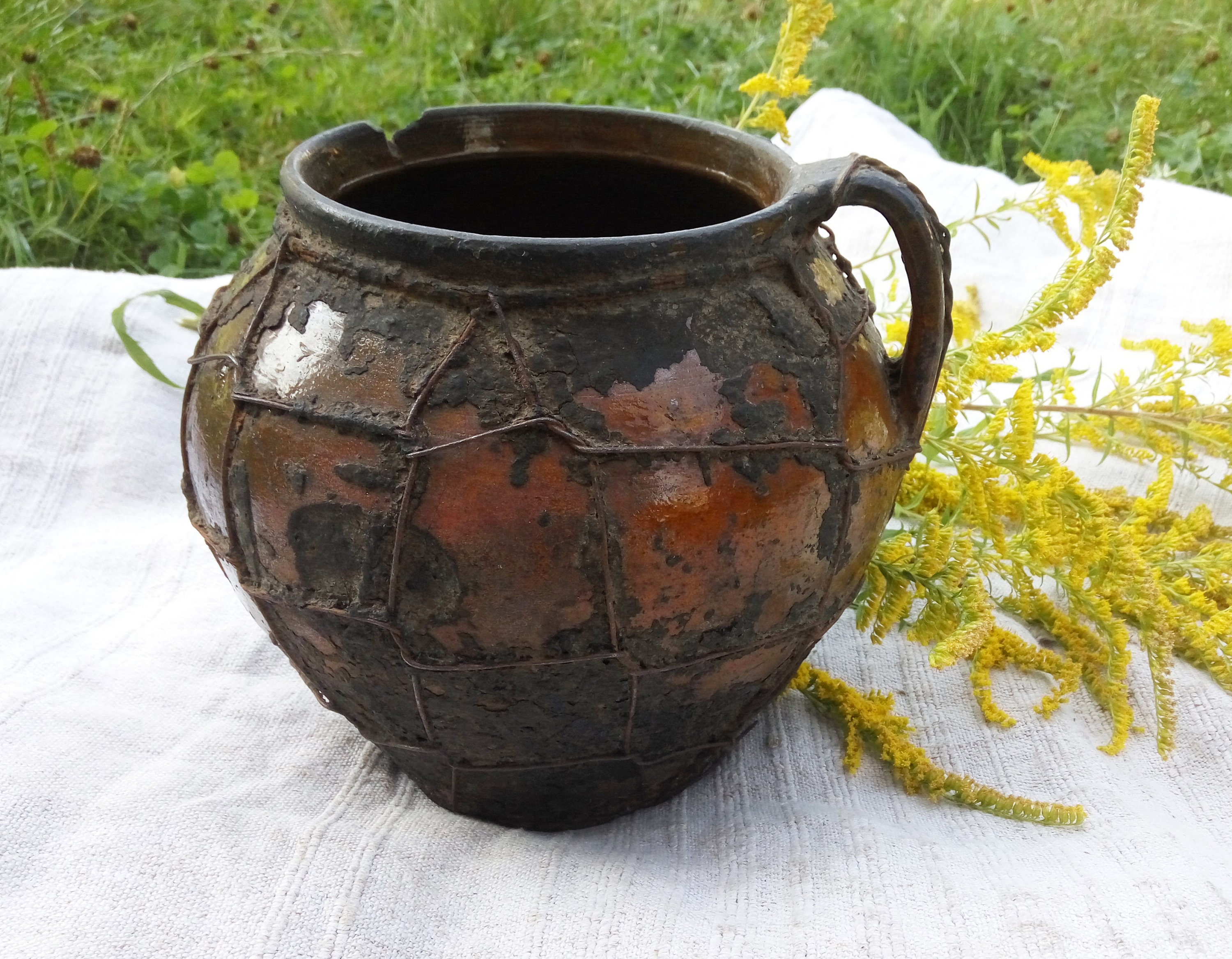 Antique clay pot Ceramic vase Primitive antiques crock Old jug Etsy