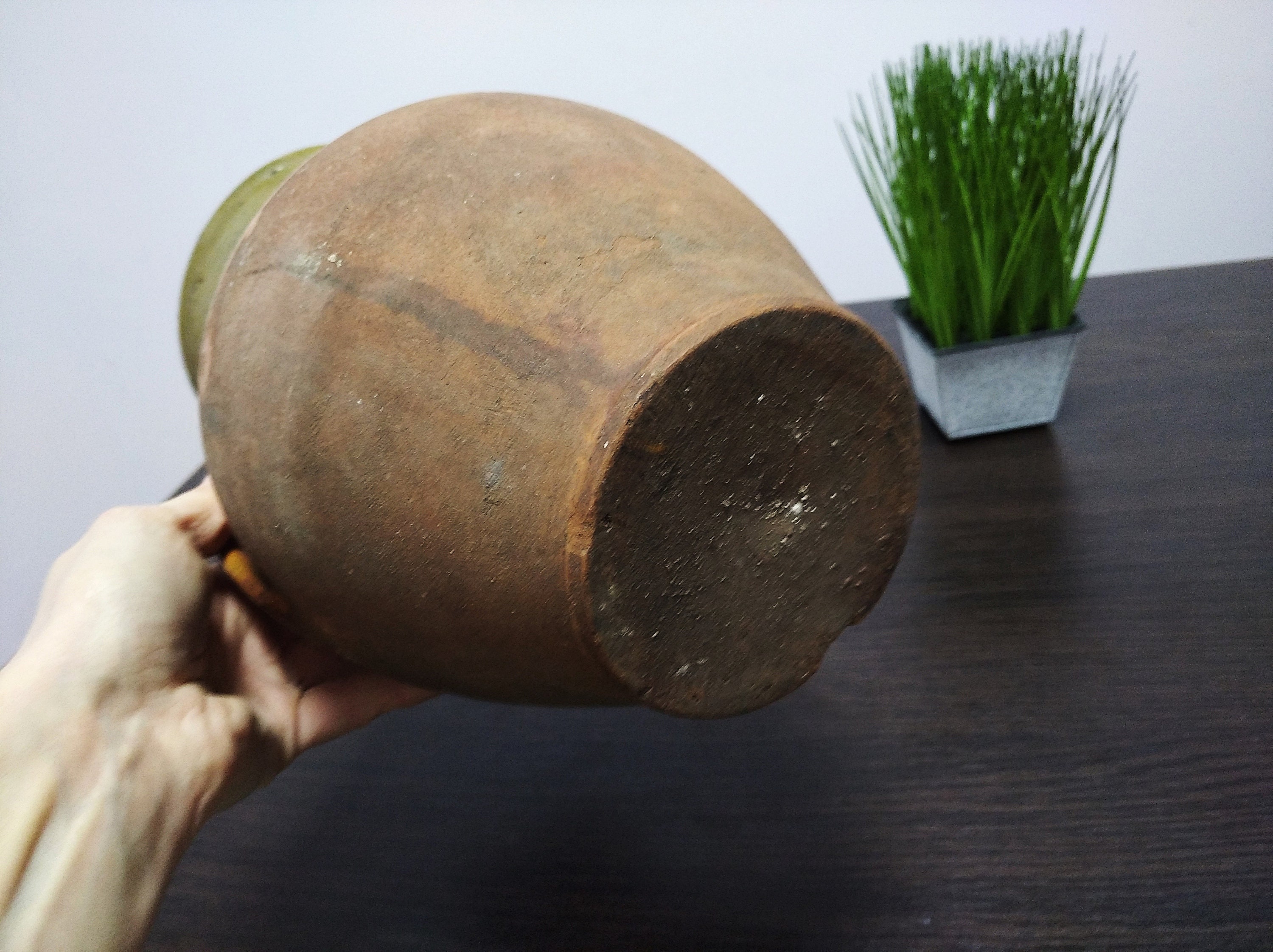 Antique Crock Vase Pottery Anniversary Gifts Primitive Etsy