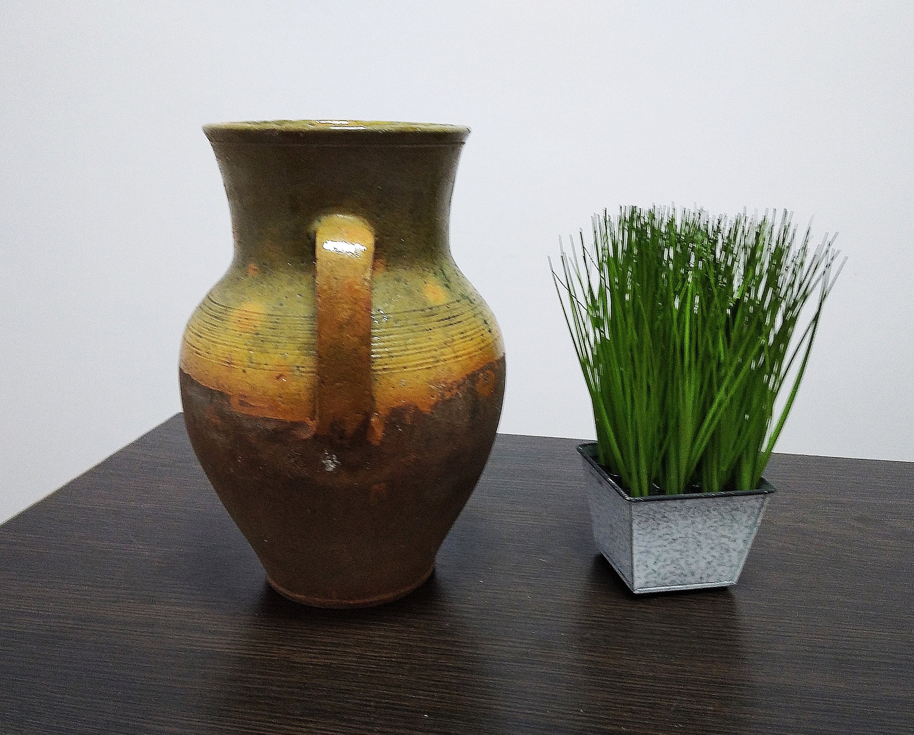 Antique Crock Vase Pottery Anniversary Gifts Primitive Etsy