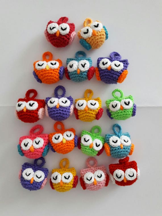 Stock 10 Pz Gufetti Bomboniere Owl Amigurumi Crochet Etsy