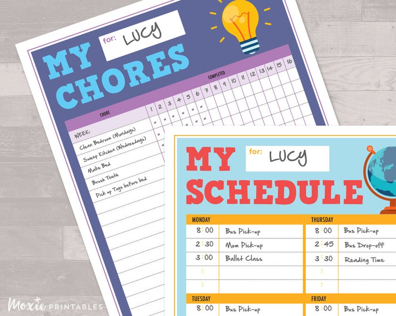 Kid Logs—chores, Schedule, and Reading PRINTABLES - (A4 or Letter) - Etsy