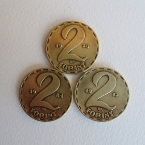Numismatic, old coins, Hungary Forint, Hungary coin, vintage coins, coins, Magyar, Magyar money, Brass image 2