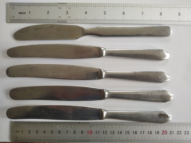 knives tableware rustic kitchen decor stainless steel knives kitchen decor vintage Soviet kitchen utensil kitchenware