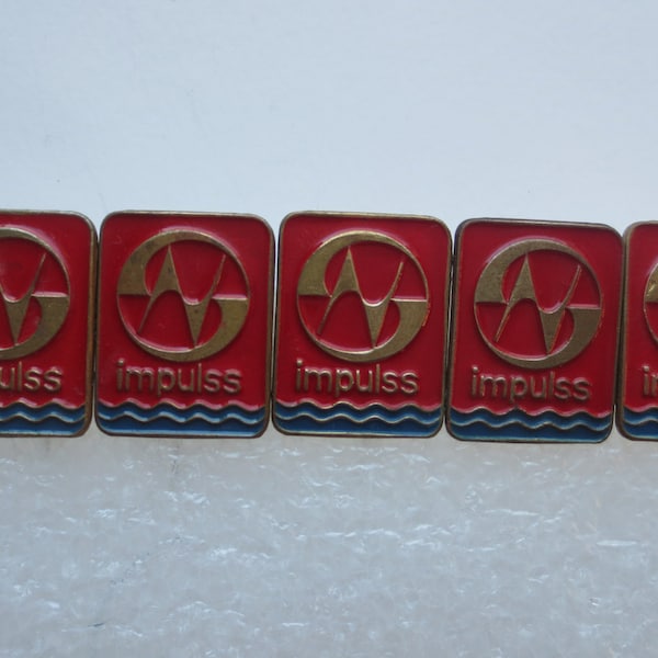 Rare soviet badge form Soviet Latvia, Impuls, badges, pin, factory emblem which not exist anymore.