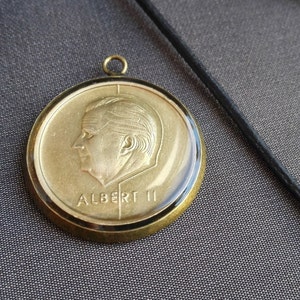Belgium jewelry, Belgium coin, Belgium francs, Vintage money, Dutch, Belgum jewelry, Necklaces, Pendants, Coin, BELGIËi