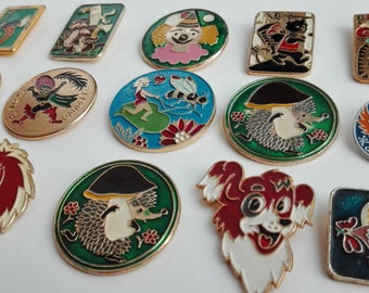 pin dog, pin mushroom, pin clown, pin lion, pin fairy tale, pin collectible pin lapel pin vintage pin backpack pin metal pin, childhood pin