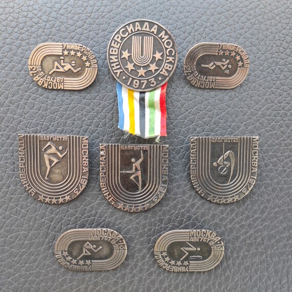 International University Sports Federation FISU Sport Pins  Rare Pin Collection 1973 Moscow Universiade Games 12 pins main image 1