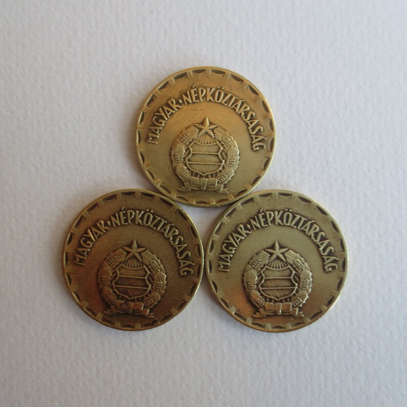 Numismatic, old coins, Hungary Forint, Hungary coin, vintage coins, coins, Magyar, Magyar money, Brass image 3