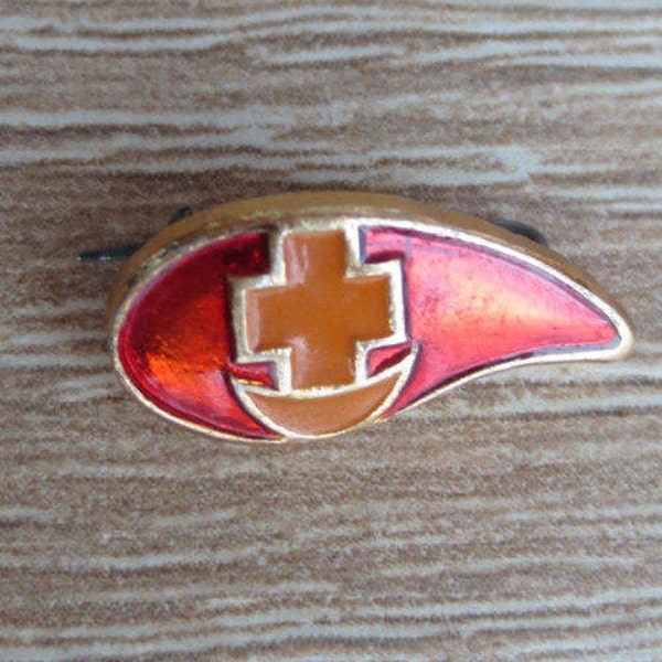 Blood drop, badge, pin, Soviet pin badges, medical badge, medical, blood, donor, red cross, made in USSR, Vintage, collections, Tiny badge
