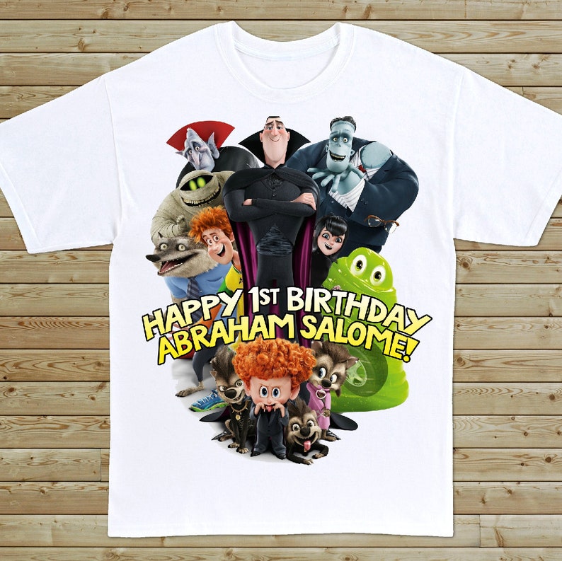 Personalised Kids T Shirt Hotel Transylvania Free P/&P Birthday Christmas Gift