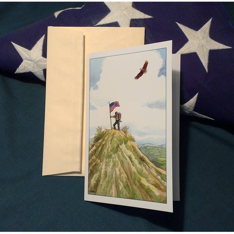 Eagle Scout on Hilltop Congratulations Greeting Card