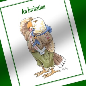 DIGITAL DOWNLOAD Eagle Salute Invitations