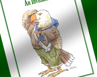 DIGITAL DOWNLOAD Eagle Salute Invitations