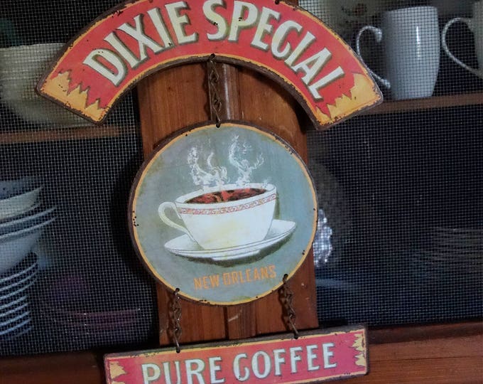 Vintage Coffee Metal Sign: Dixie Special, Home Wall Decor (18" Long)