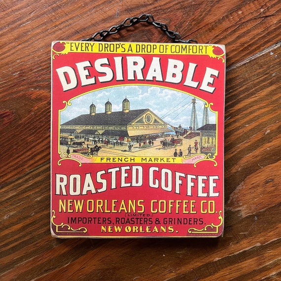 Coffee Labels - Wood Sign Vintage - Coffee Wall Decor - If you Desire Coffee, it's Desirable!