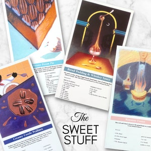 La collection "SWEET STUFF" de recettes de desserts, de cartes avec recettes et illustrations, The Southern Classics. Cuisine Art®