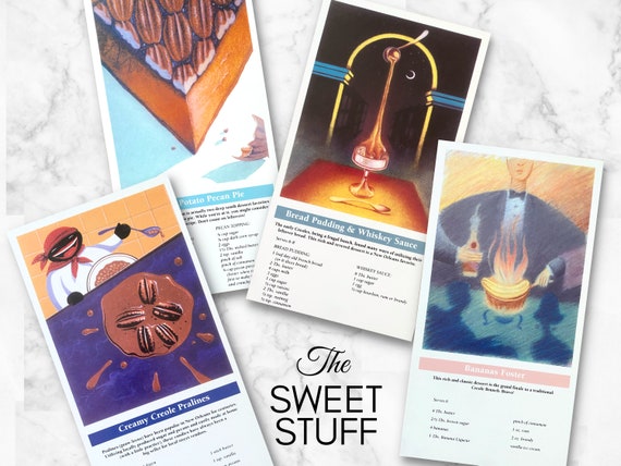 The "SWEET STUFF" Collection of Dessert Recipes, Cards with Recipes and Illustrations, The Southern Classics. Cuisine Art®
