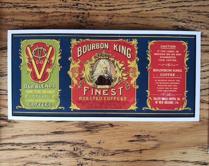 Vintage "Bourbon King" Coffee Label Art Print