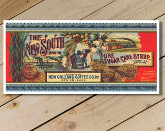 VINTAGE Reproduction Wall Art, "New South" Antique Label suitable for Framing, Collectible Card Collection Past Cards®