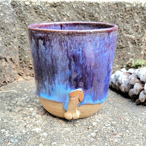 Medium Naked Male Planter / Succulent Pot Brightly Glazed: Purple Blue