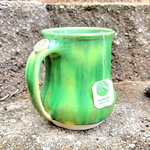 Large Green Waterfall Glazed Coffee / Tea Mug