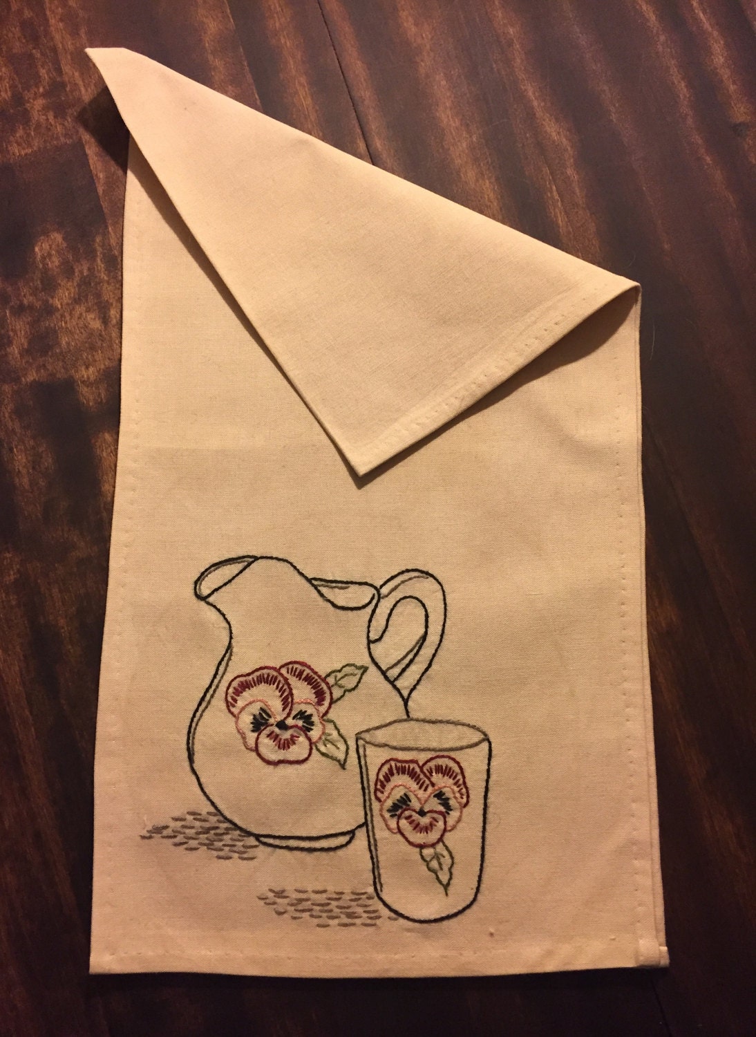 Pansy Kitchen Tea Towels Etsy