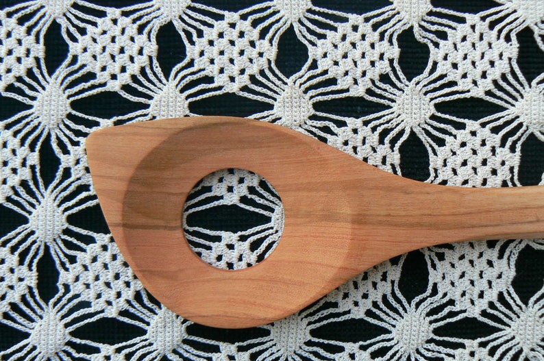 Olive Wood Mixing Spoon with hole ideal for Stirring Risotto Etsy