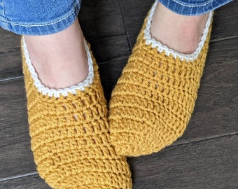 Hand Crochet Honey Slipper Socks: Chunky Acrylic House Shoes