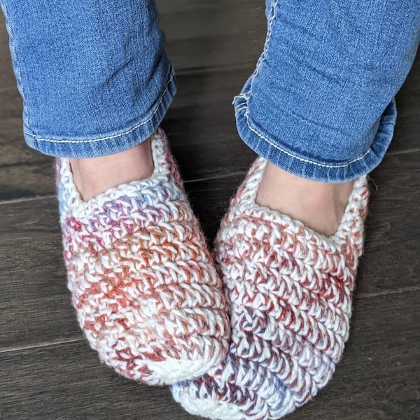 Happy Blend Super CHUNK  Slipper Socks: House Shoes,  Thick socks Comfy Soft, Unique Gift, Gift for Her, Crochet, Blues, Reds, and Purples