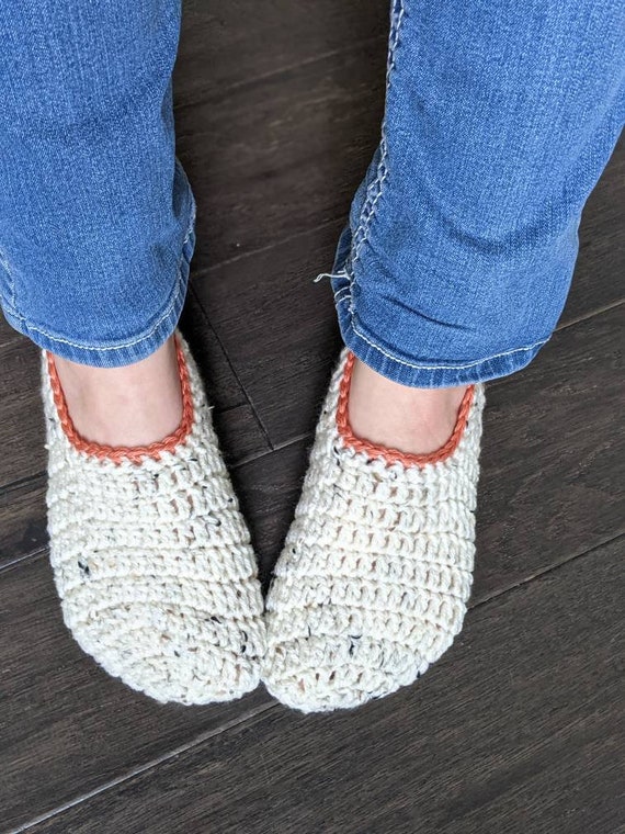 Oatmeal & Coral Slipper Socks: Women's SlippersSlipper | Etsy