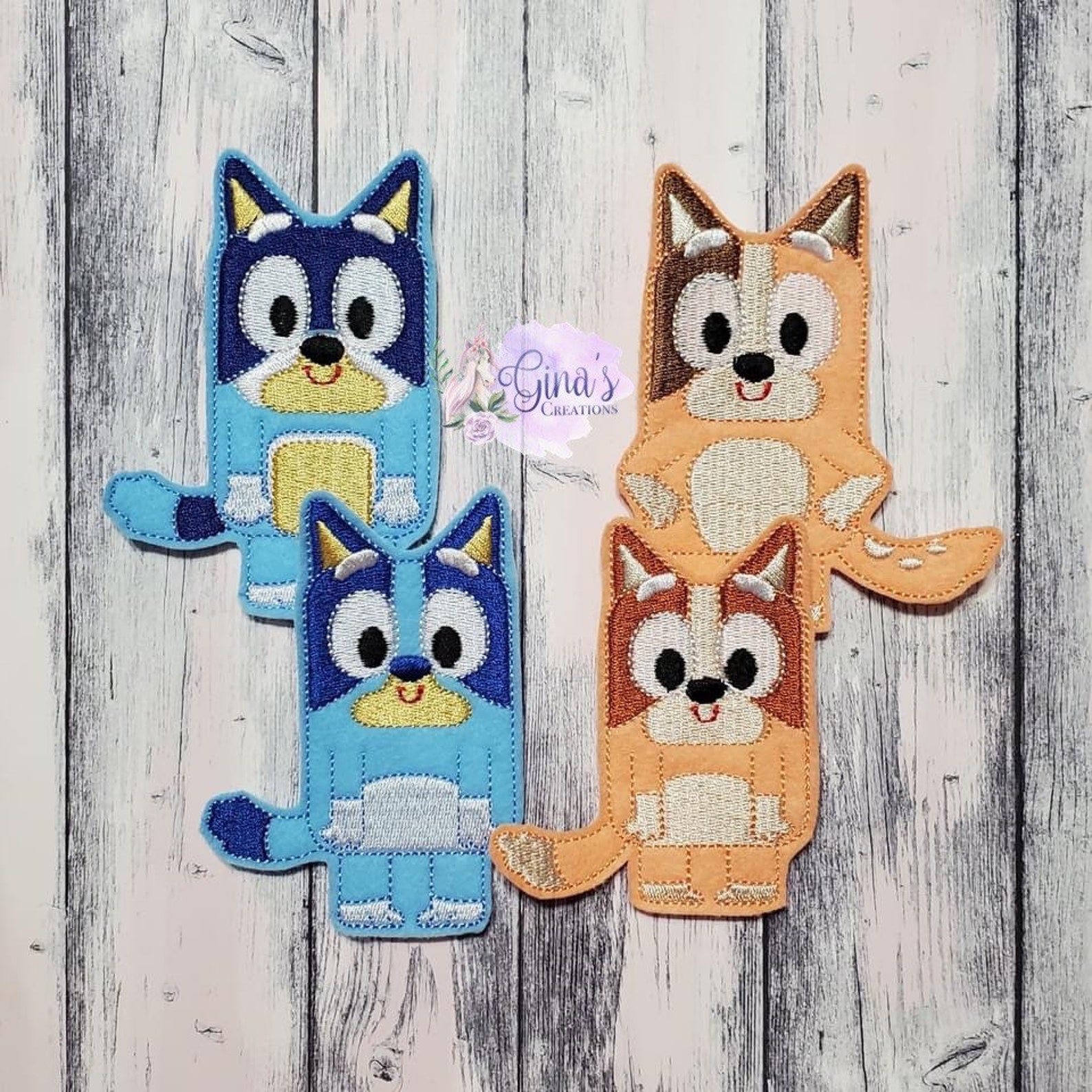 Bluey Finger Puppets Bluey Party Decorations Blue Dog Finger Etsy