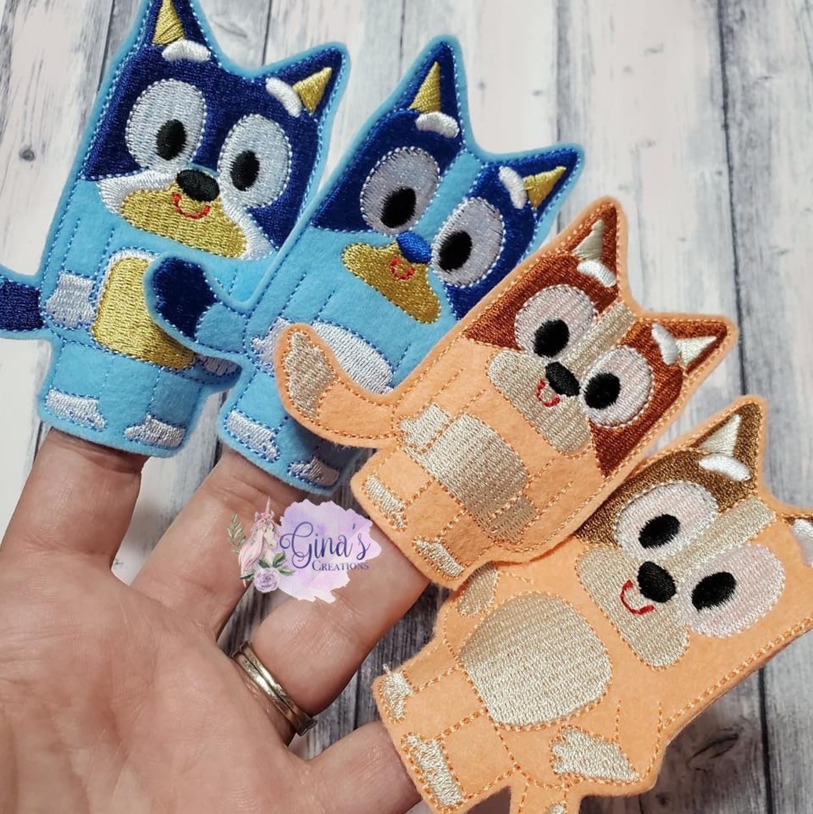 Bluey Finger Puppets Bluey Party Decorations Blue Dog Finger Etsy Ireland