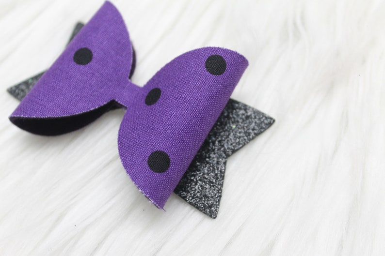 Faux Leather Bow Headband Polka Dot Headband Halloween Bow, Baby Girl Bow Headband Baby Bow Headband Halloween Headband