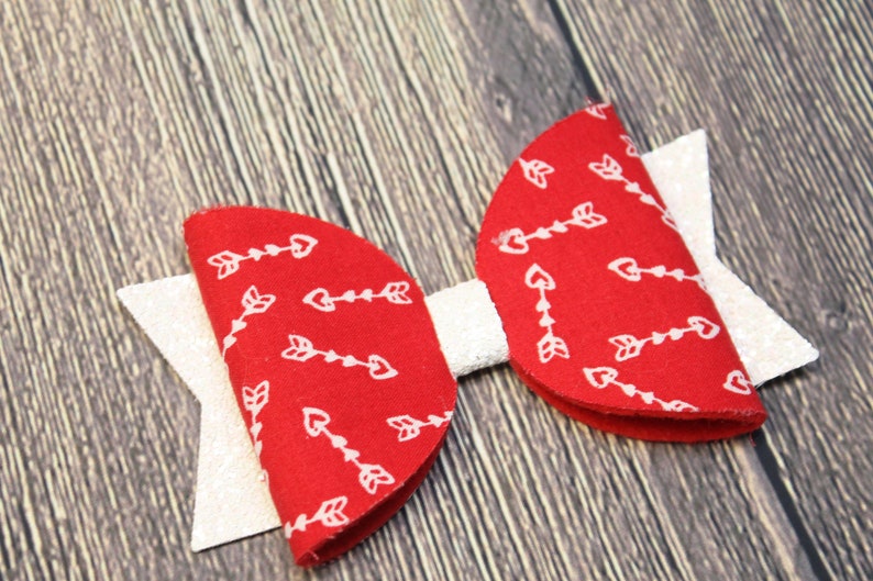 Heart Headband Nylon Baby Headband Glitter Bow Baby Girl Bow Headband Valentine Headband Baby Bow Headband Faux Leather Bow Headband