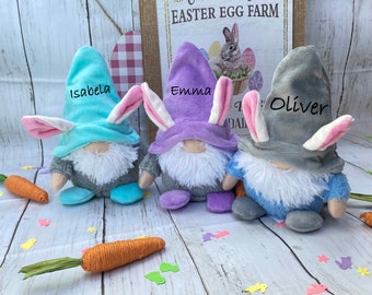 Personalized Bunny, Personalized Bunny, Personalized Easter Bunny, Easter Bunny Basket Gift, Little Kids Easter Gift, Personalized Gnome