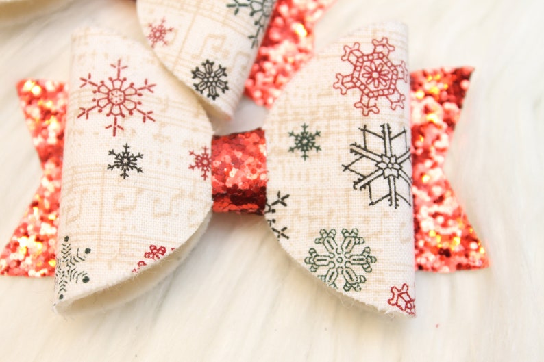 Glittler Bow Headband Baby Christmas Bow headband Christmas Baby Bow Anna /& Elsa Clip Christmas Bow Headband Snowflakes Bow Headband