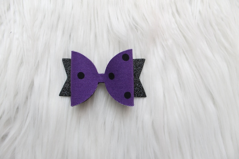Faux Leather Bow Headband Polka Dot Headband Halloween Bow, Baby Girl Bow Headband Baby Bow Headband Halloween Headband