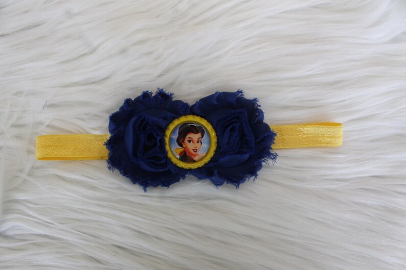 Newborn Headband Baby Girl Headband Blue Headband Toddler Headband Disney Headband Flower Girl Headband Belle Headband Girl Headband