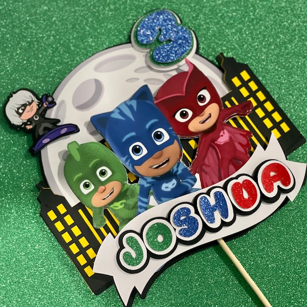 Pj Masks Cake Topper Etsy Australia