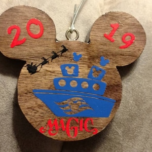 Disney cruise FE Fish Extender gifts - homemade wooden Christmas ornaments - Disney cruise ornament exchange