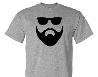 Funny Adult T-Shirt  Beard Sunglasses -