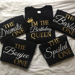 Set of 5 Matching Birthday Tshirts  Customized Birthday Shirts