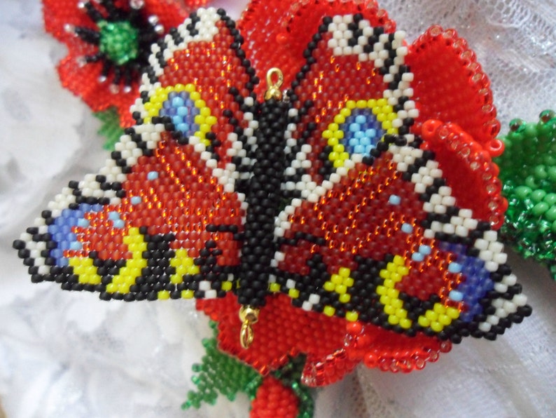Butterfly beaded Butterfly brooch Beaded brooch Beautiful gift Etsy