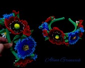 Ukrainian wreath for hair Jewelry for women hair accessories Tiara embroidery design  Hair jewelry Hair Flowers Beaded jewelry for women