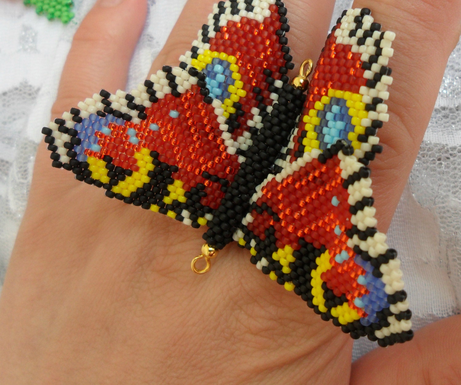 Butterfly beaded Butterfly brooch Beaded brooch Beautiful gift Etsy