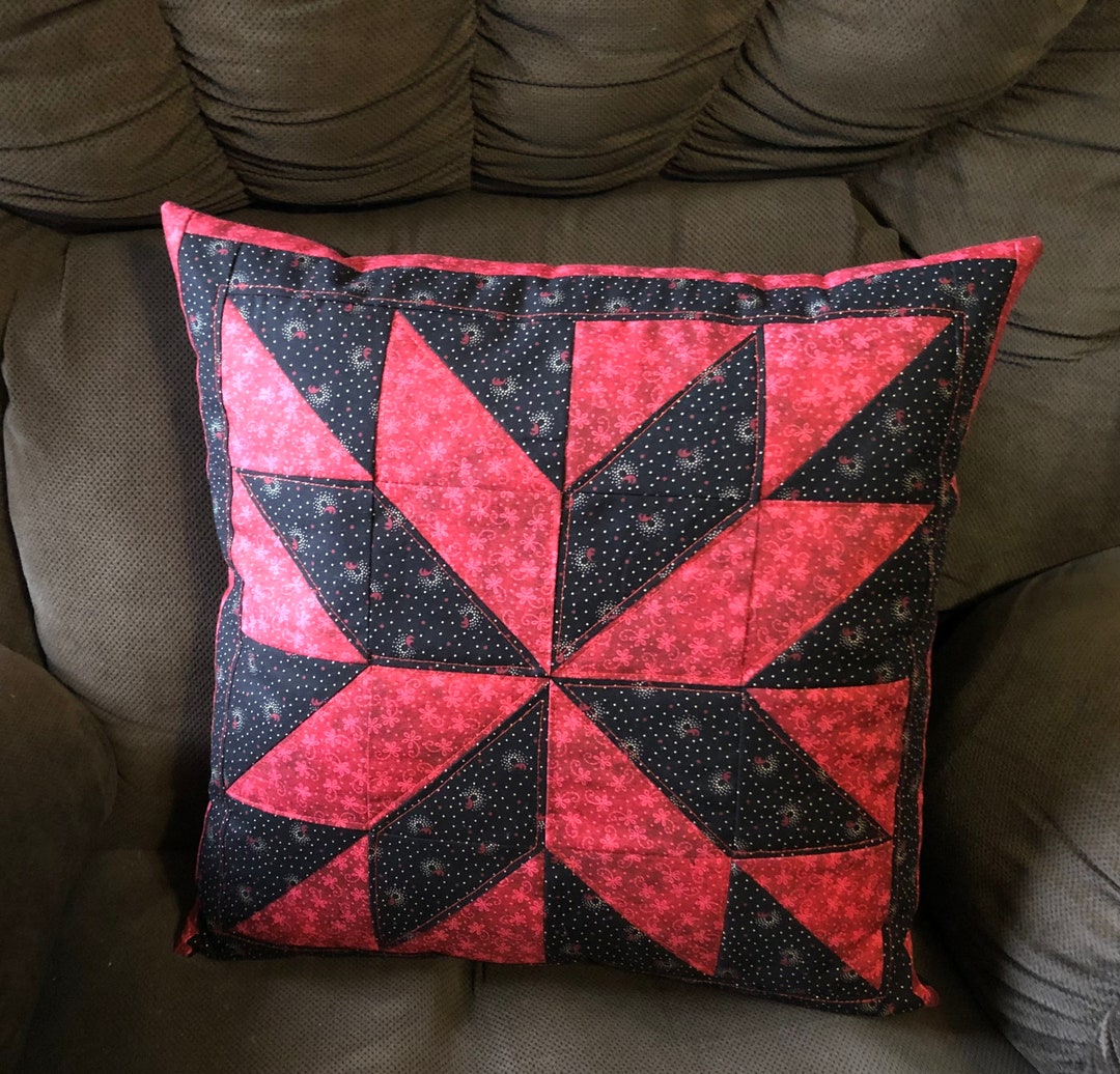 16 X 16 Handmade Quilted Throw Pillow Cover Etsy