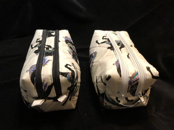 Double Compartment Quilted Pouch Makeup Bag Storage Bag Travel